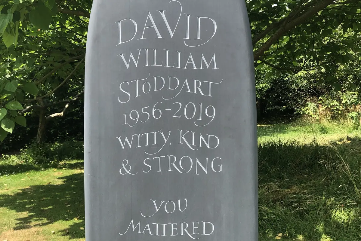 elegant green slate gravestone