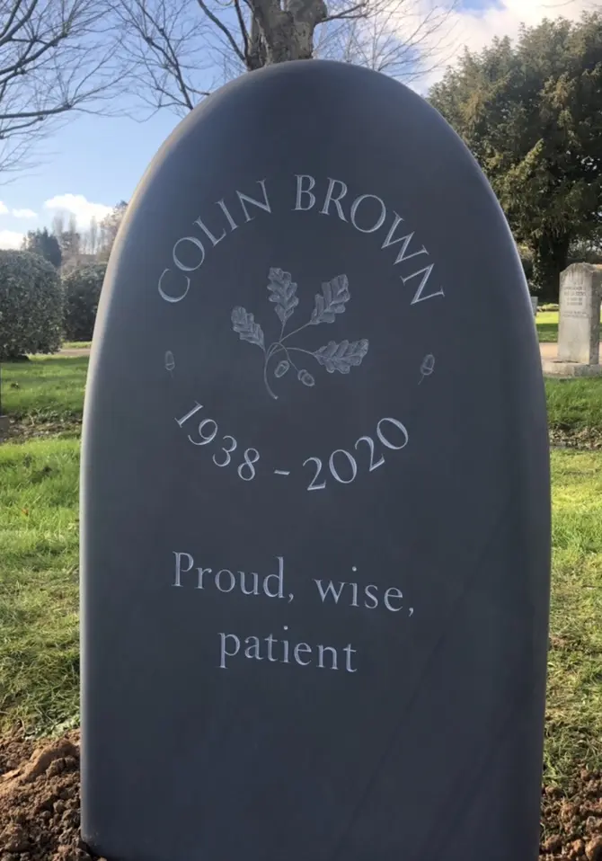 double headstone in slate
