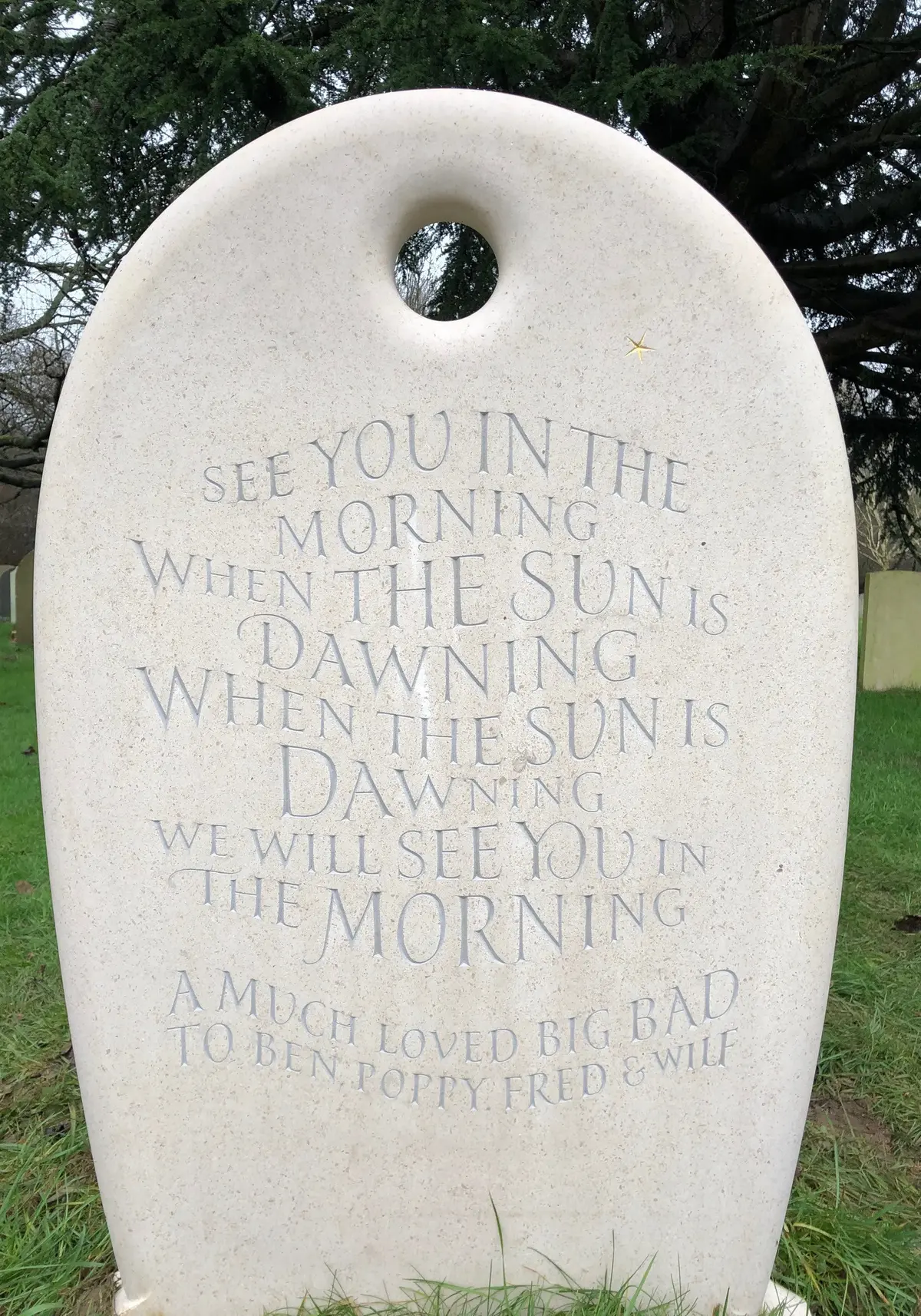 pebble headstone in aurisina