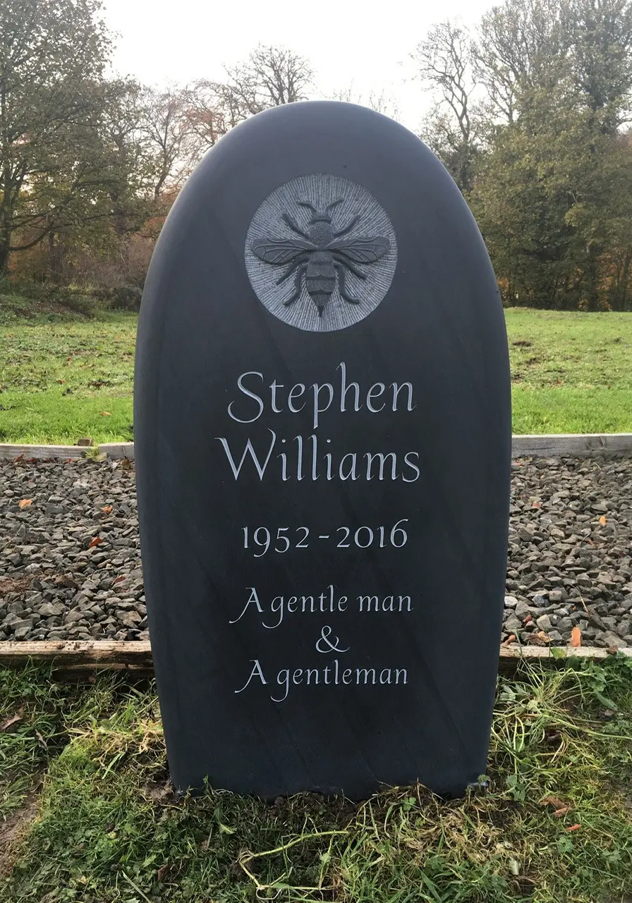 headstone for man pebble