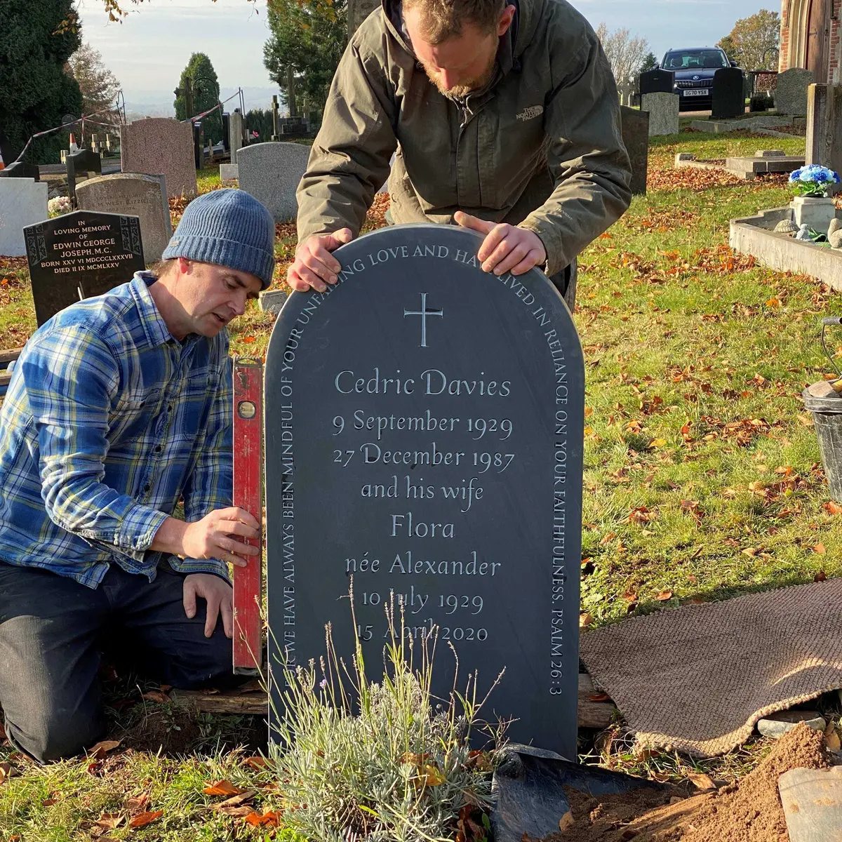 Fixing headstone photo 1