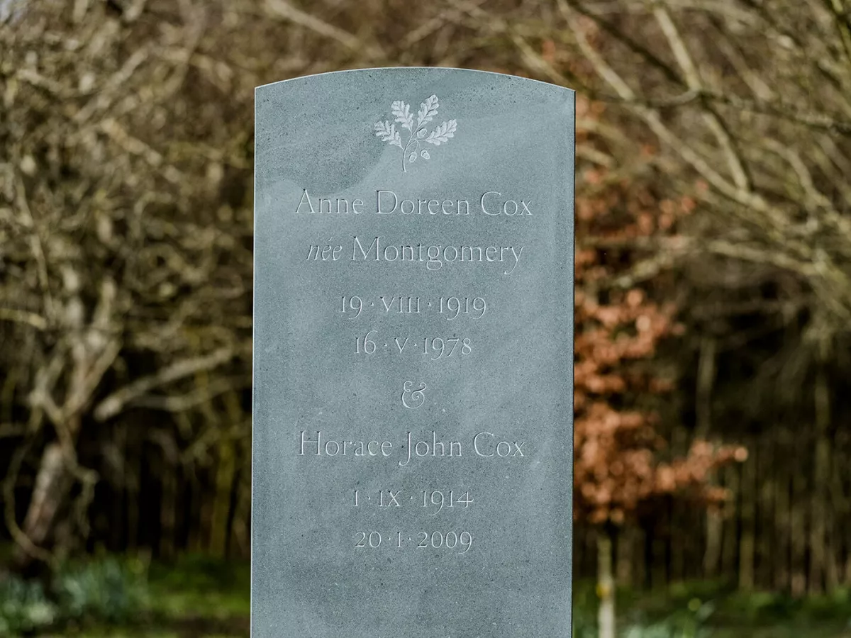 Unique bespoke headstone for grave