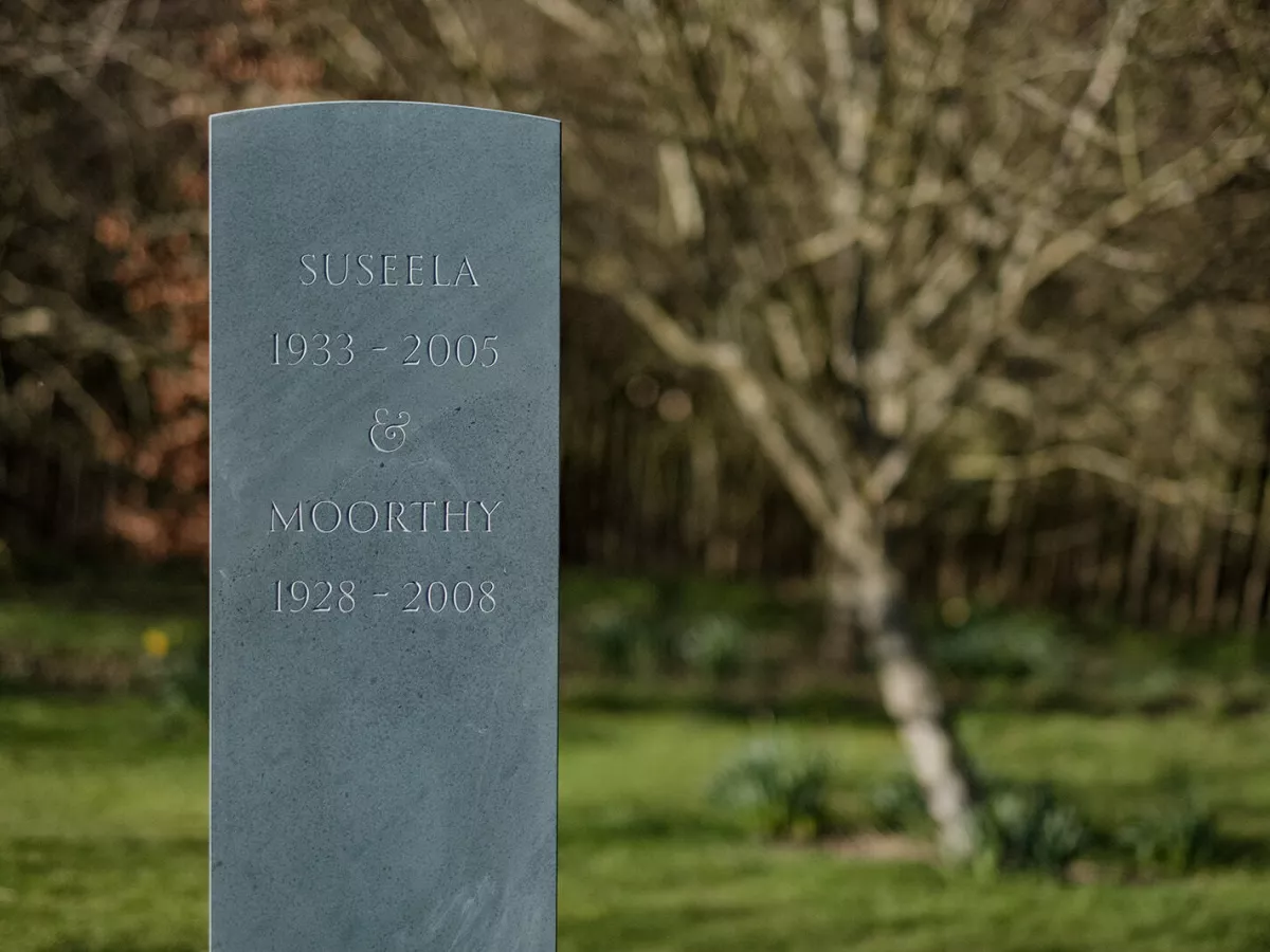 Unique green slate bespoke headstone