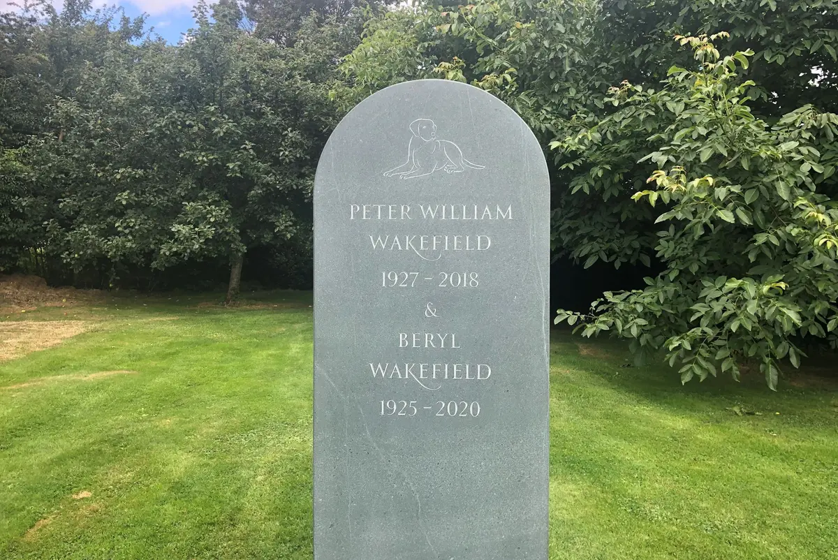 beautiful greenslate headstone