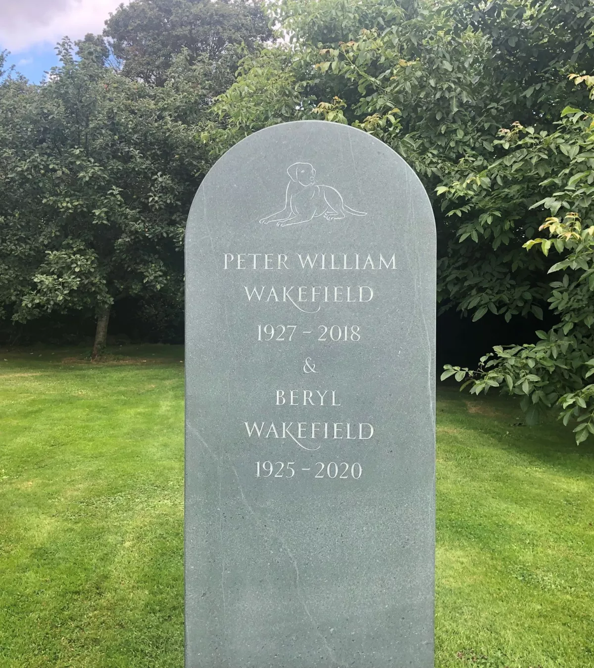 beautiful greenslate headstone
