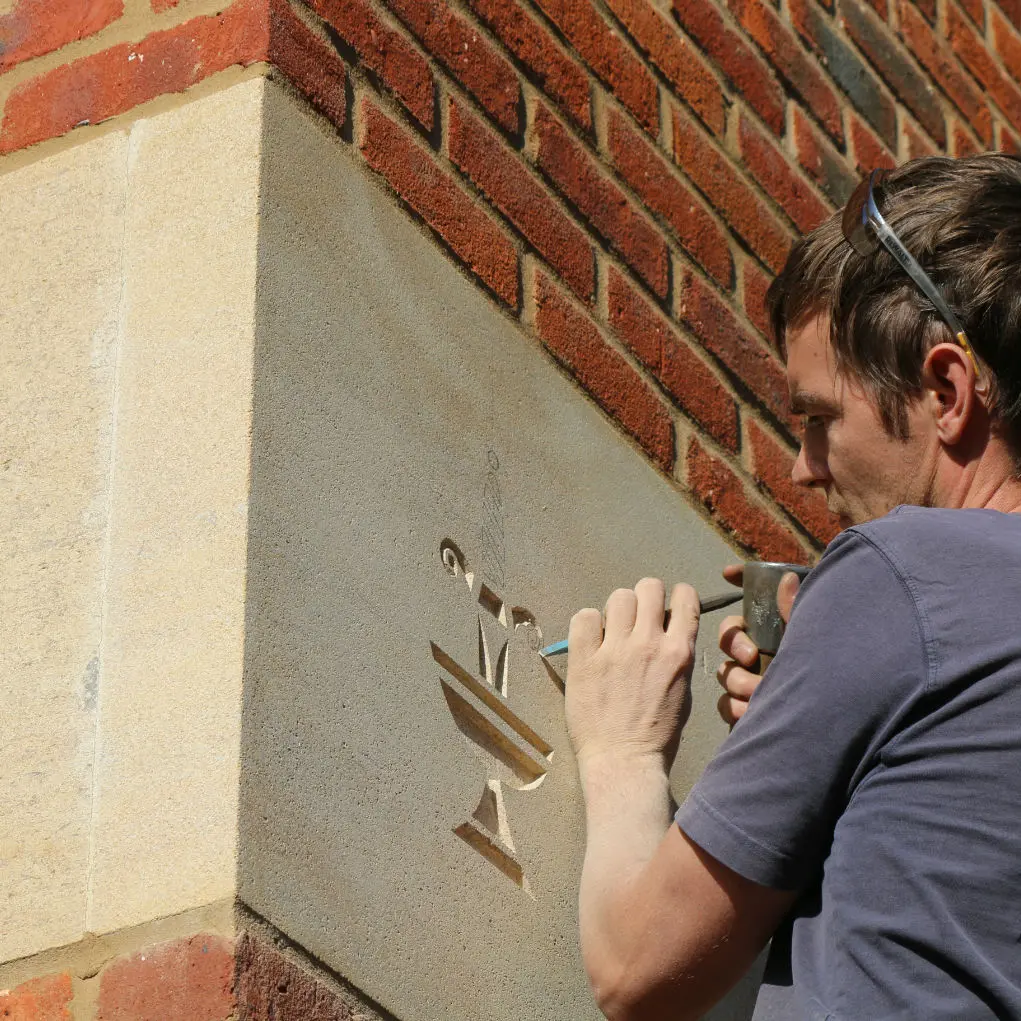 Ogston Music School Carving Crest