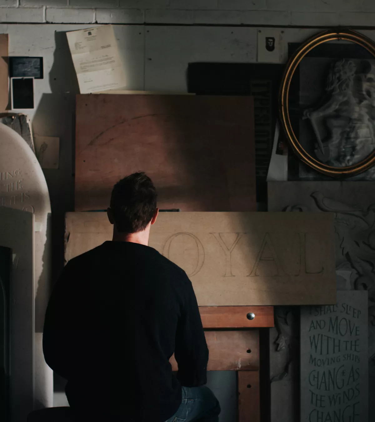 Fergus wessel in workshop