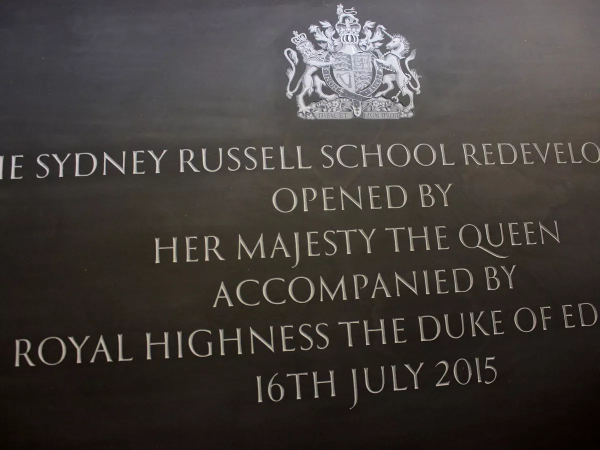 Royal opening plaque