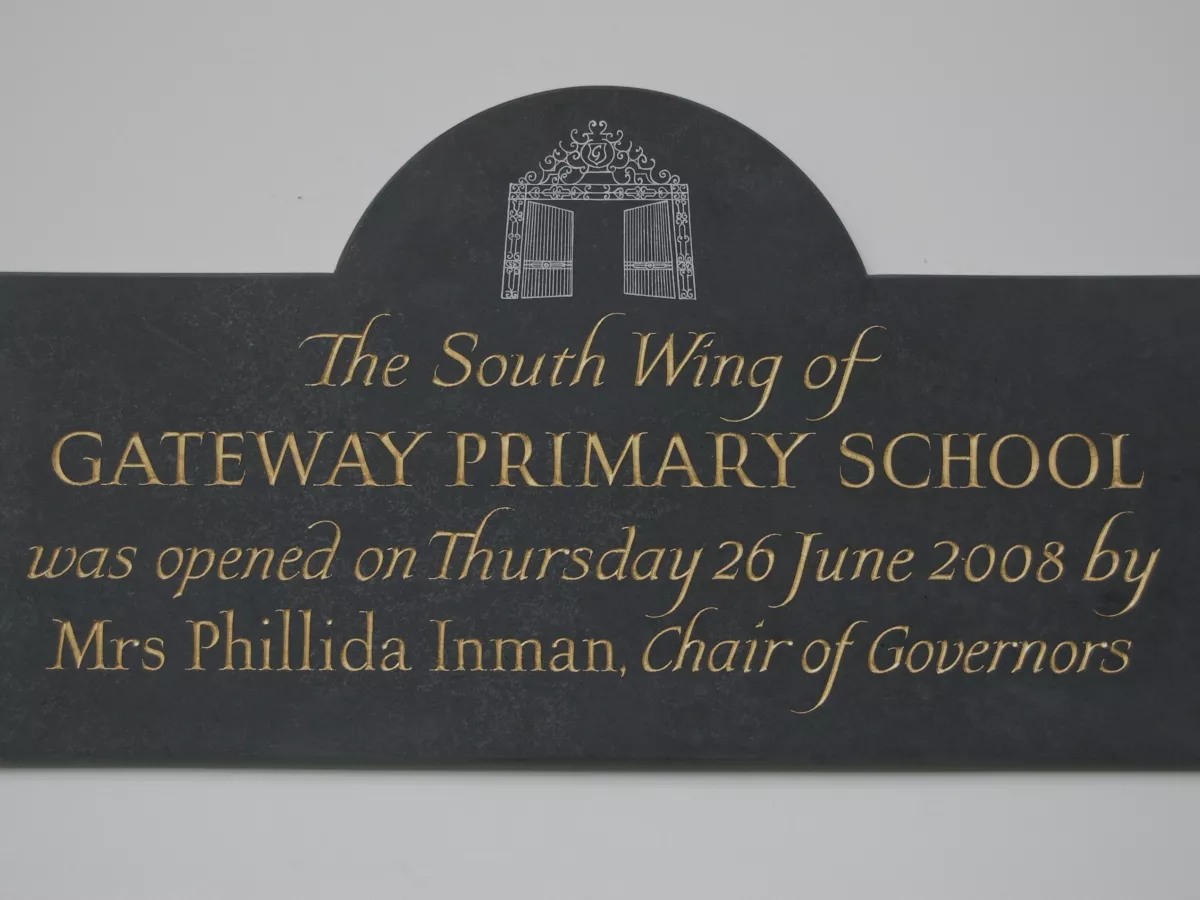 School opening plaque