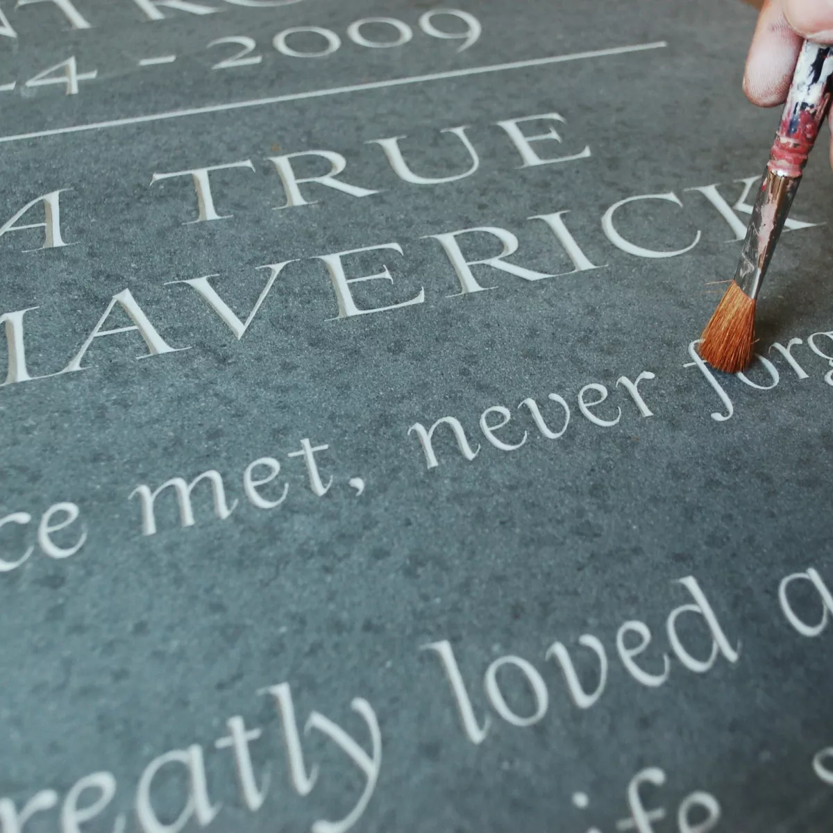 Lettering in slate