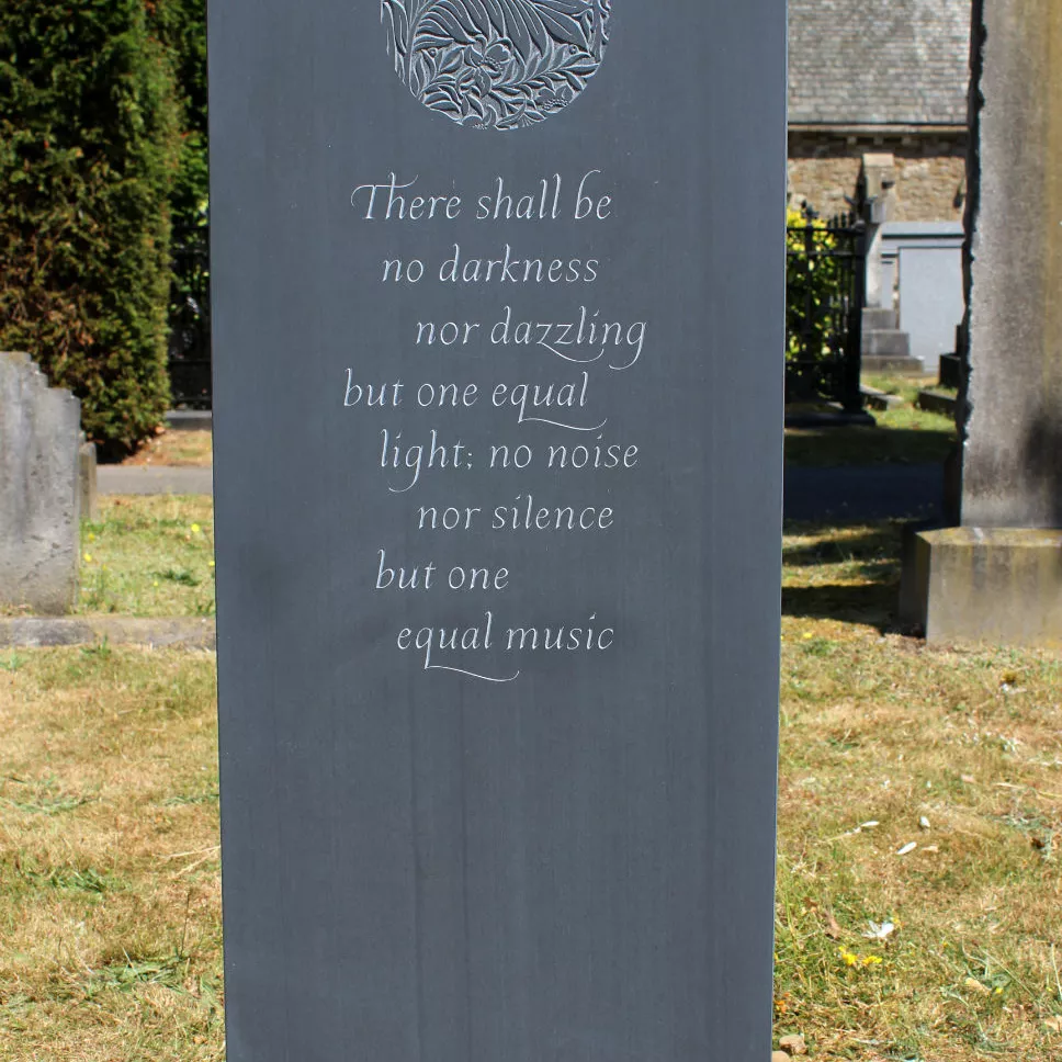 Funeral quote on headstone