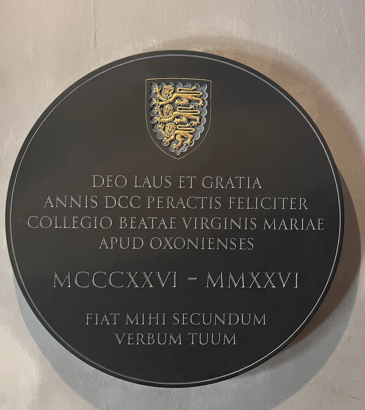 Opening plaque