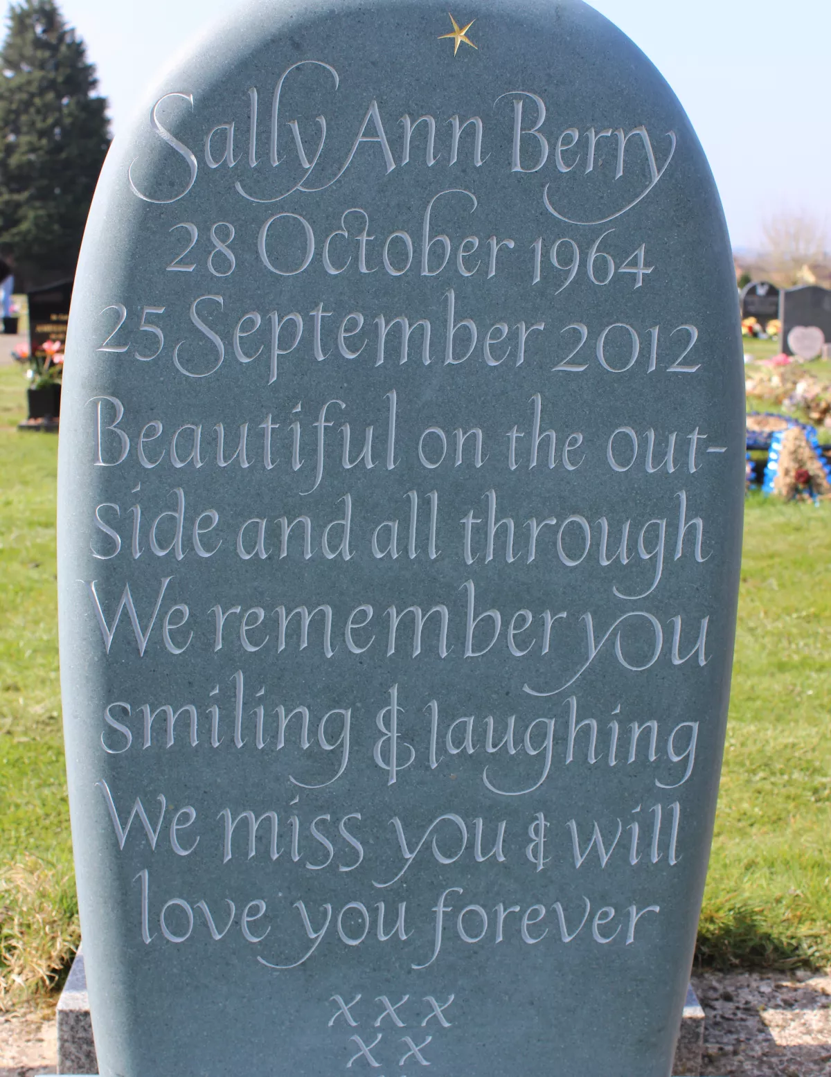 Child pebble headstone