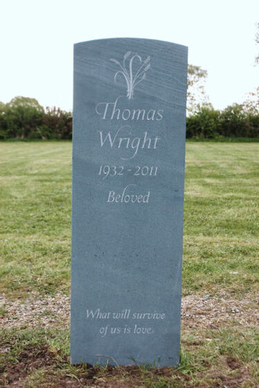 green slate headstone