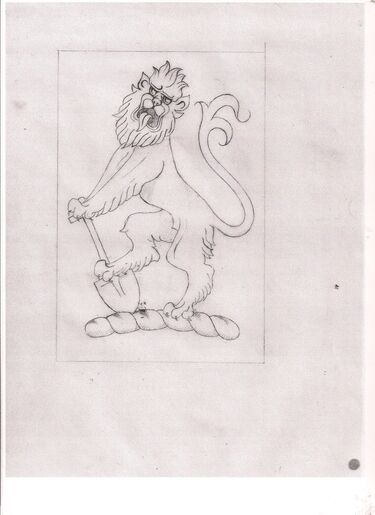 design for crest in stone