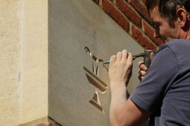 Carving St Edward's School Crest