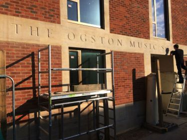 architectual lettering at St Edward's School Oxford