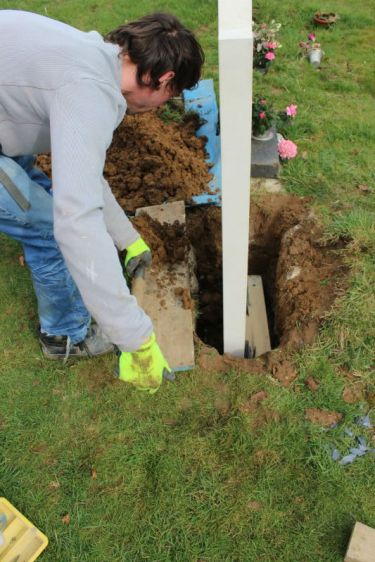 gravestone backfilling