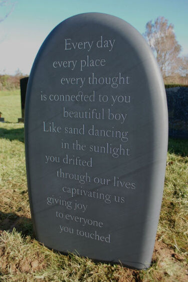 bespoke memorial with inscription