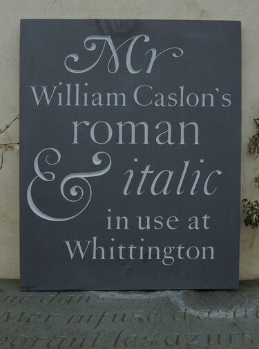 caslon lettering at the Whittington Press