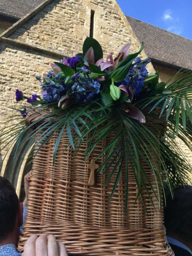 hand decorated coffin