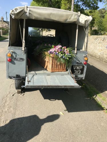 coffin in landrover