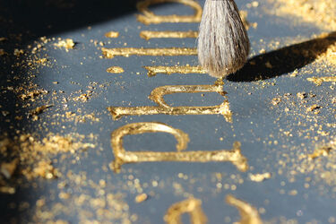 gilding slate plaque