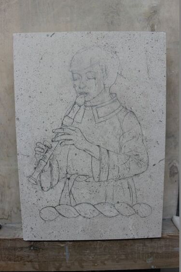 heraldic carving drawn out