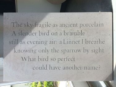 lettering for the garden in Hopton Wood stone