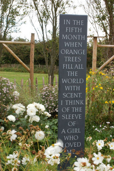 lettering in slate for the garden