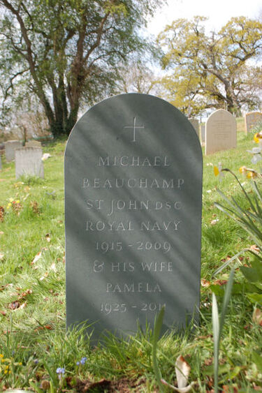 memorial in green slate in the sunshine
