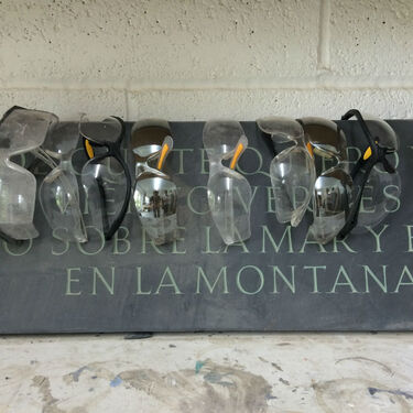 safety glasses stone carving