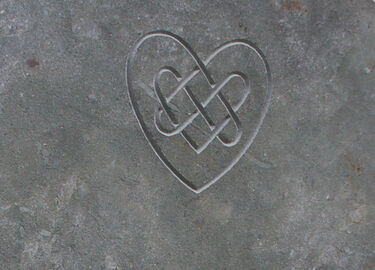 heart line carving headstone