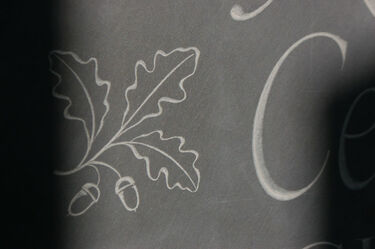 oak leaf on headstone