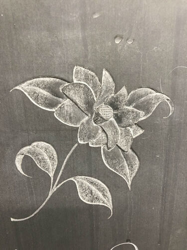 Flower symbol on headstone