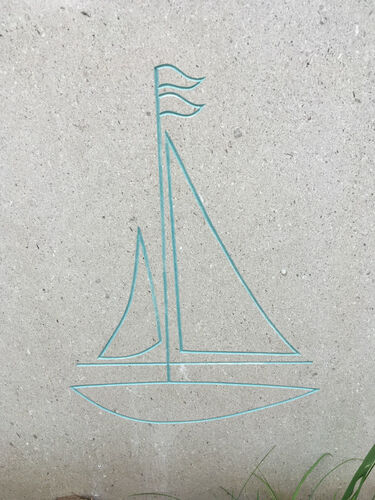 Boat gravestone carving Boat gravestone carving