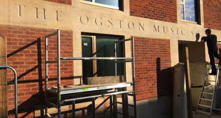 Architectural lettering at St Edward's School, Oxford