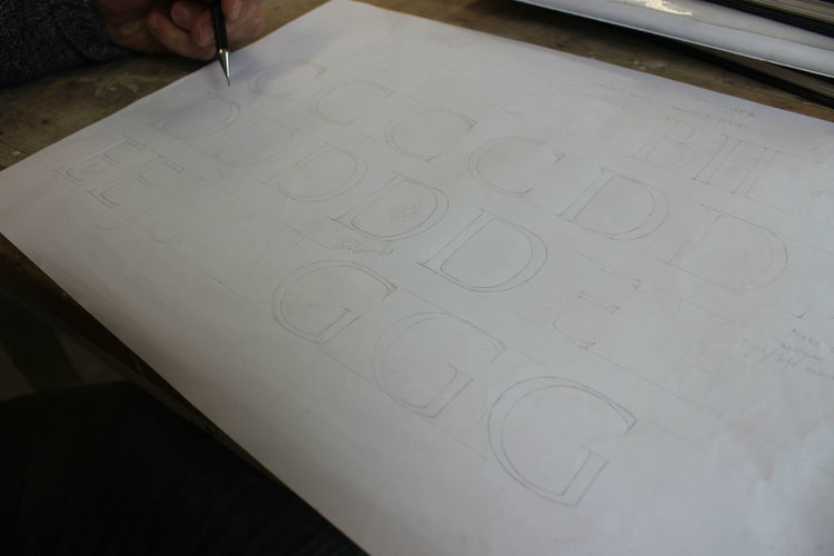 letters drawn onto paper