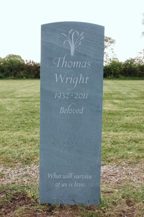Bespoke headstone for grave