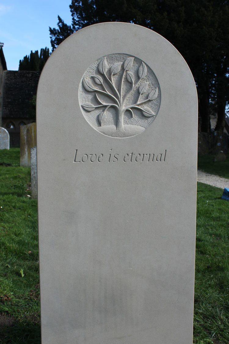 Tree carved on headstone