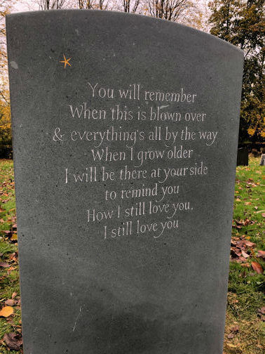 Beautiful epitaph on headstone