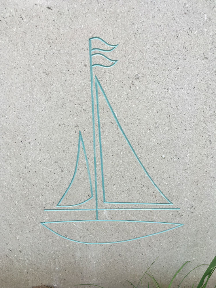 Boat gravestone carving Boat gravestone carving