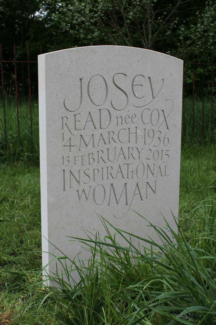 Unique headstone with handcarved lettering