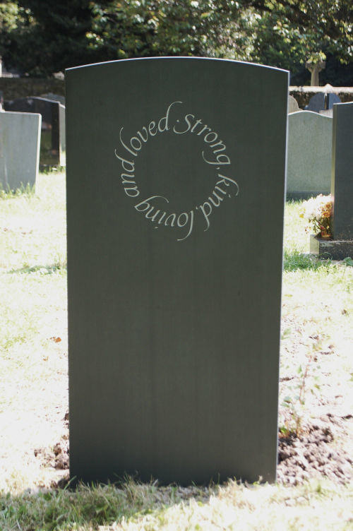 What do you write on a father's or husband's headstone? Stoneletters