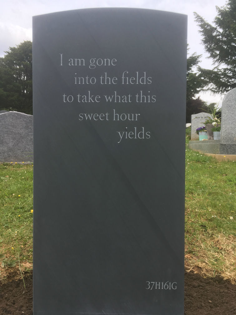 epitaph on back of headstone