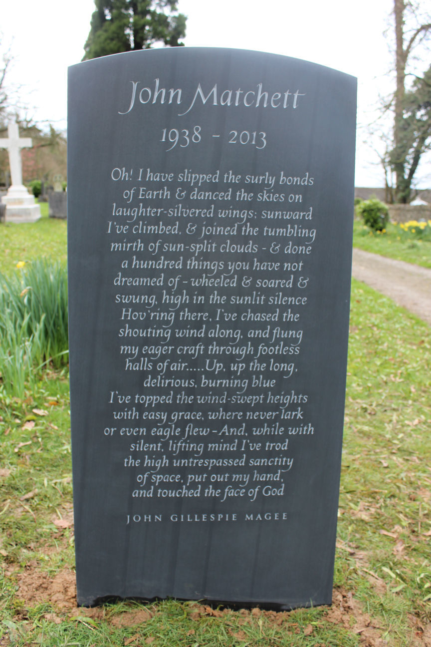 Slate headstone with long epitaph